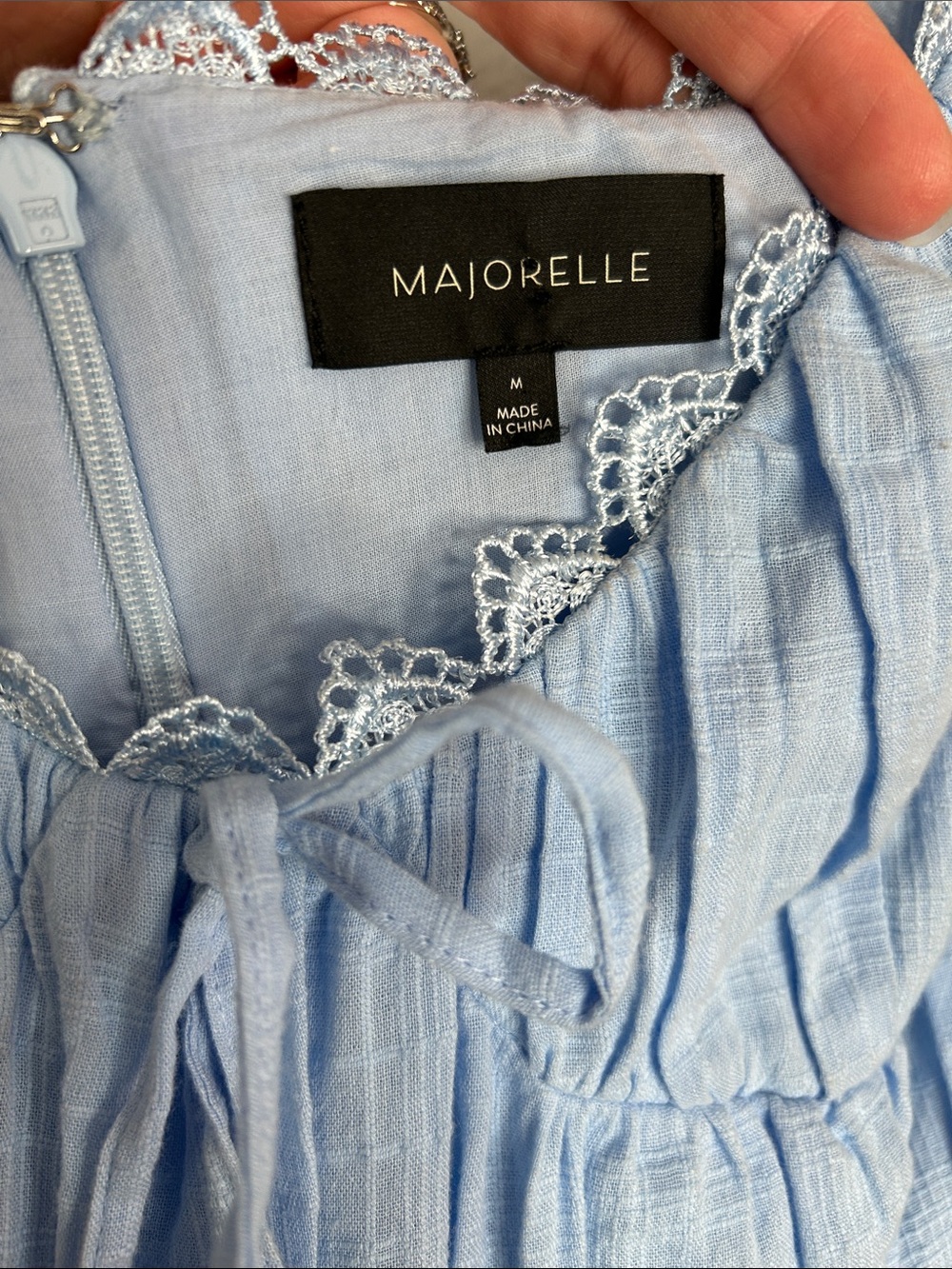 Majorelle Rooney Mini Dress Medium Powder Blue Ruffle Tiered - Picture 5 of 7